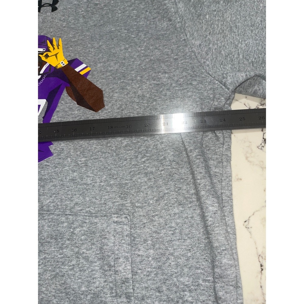 Under Armour Justin Jefferson Minnesota Vikings Graphic Hoodie Gray Mens Large - Picture 6 of 8